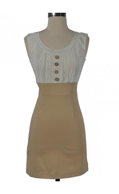 Perfectly Polished Two in One Dress in Beige